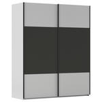 SCHWEBETÜRENSCHRANK 162/223/68 cm 2-türig Graphitfarben, Grau  - Schwarz/Graphitfarben, KONVENTIONELL, Holzwerkstoff/Metall (162/223/68cm) - Novel