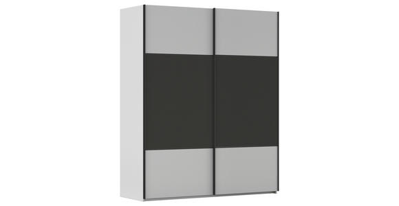 SCHWEBETÜRENSCHRANK 162/223/68 cm 2-türig Graphitfarben, Grau  - Schwarz/Graphitfarben, KONVENTIONELL, Holzwerkstoff/Metall (162/223/68cm) - Novel