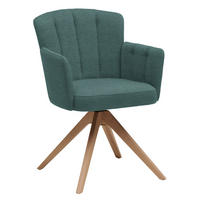 ARMLEHNSTUHL in Holz, Textil Türkis, Wildeiche  - Türkis/Wildeiche, Design, Holz/Textil (58/83/62cm) - Venjakob