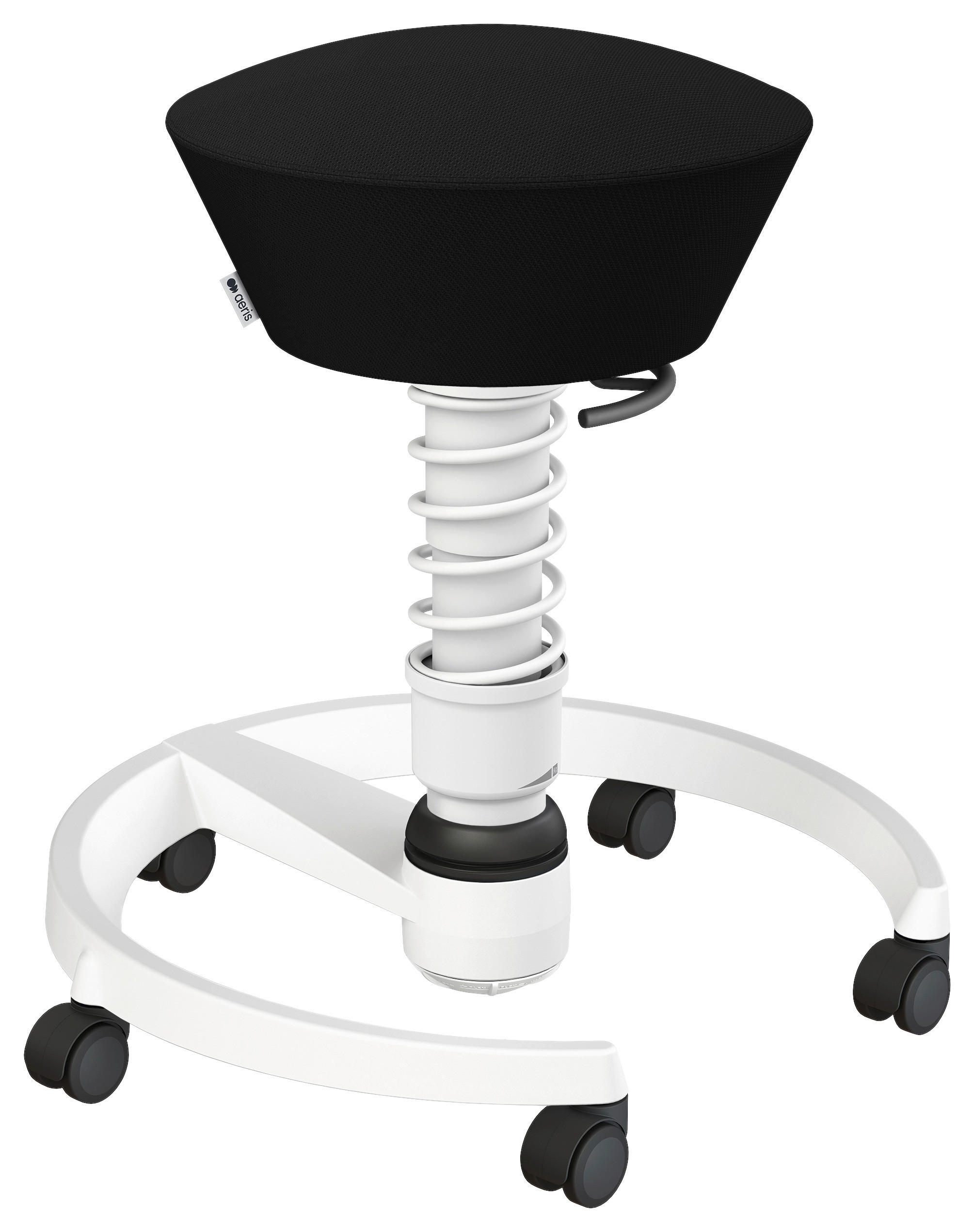 BÜROHOCKER   Schwarz, Weiss  - Weiss/Schwarz, Basics, Kunststoff/Textil (55/45,66/55cm) - Aeris