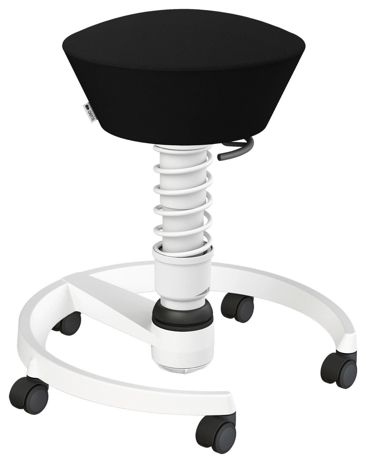 BÜROHOCKER   Schwarz, Weiss  - Weiss/Schwarz, Basics, Kunststoff/Textil (55/45,66/55cm) - Aeris