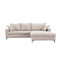 ECKSOFA Creme Bettkasten, Schlaffunktion, Liegefläche im Originalstoff  - Beige/Creme, Design, Textil/Metall (272/174cm) - MID.YOU