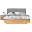 BETT 180/200 cm  in Grau, Eichefarben  - Eichefarben/Grau, Natur, Holz/Textil (180/200cm) - Valnatura