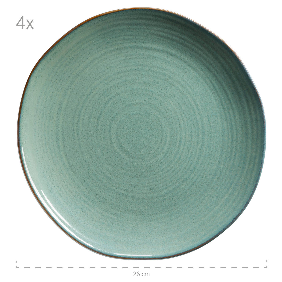 TAFELSERVICE Nottingham 8-teilig  - Türkis/Grün, Basics, Keramik - Mäser