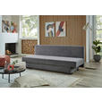 SCHLAFSOFA Webstoff Grau Rückenkissen, Armlehnenkissen, Bettkasten, Schlaffunktion, Rücken echt, Liegefläche im Originalstoff  - Schwarz/Grau, KONVENTIONELL, Kunststoff/Textil (190/80/83cm) - Carryhome