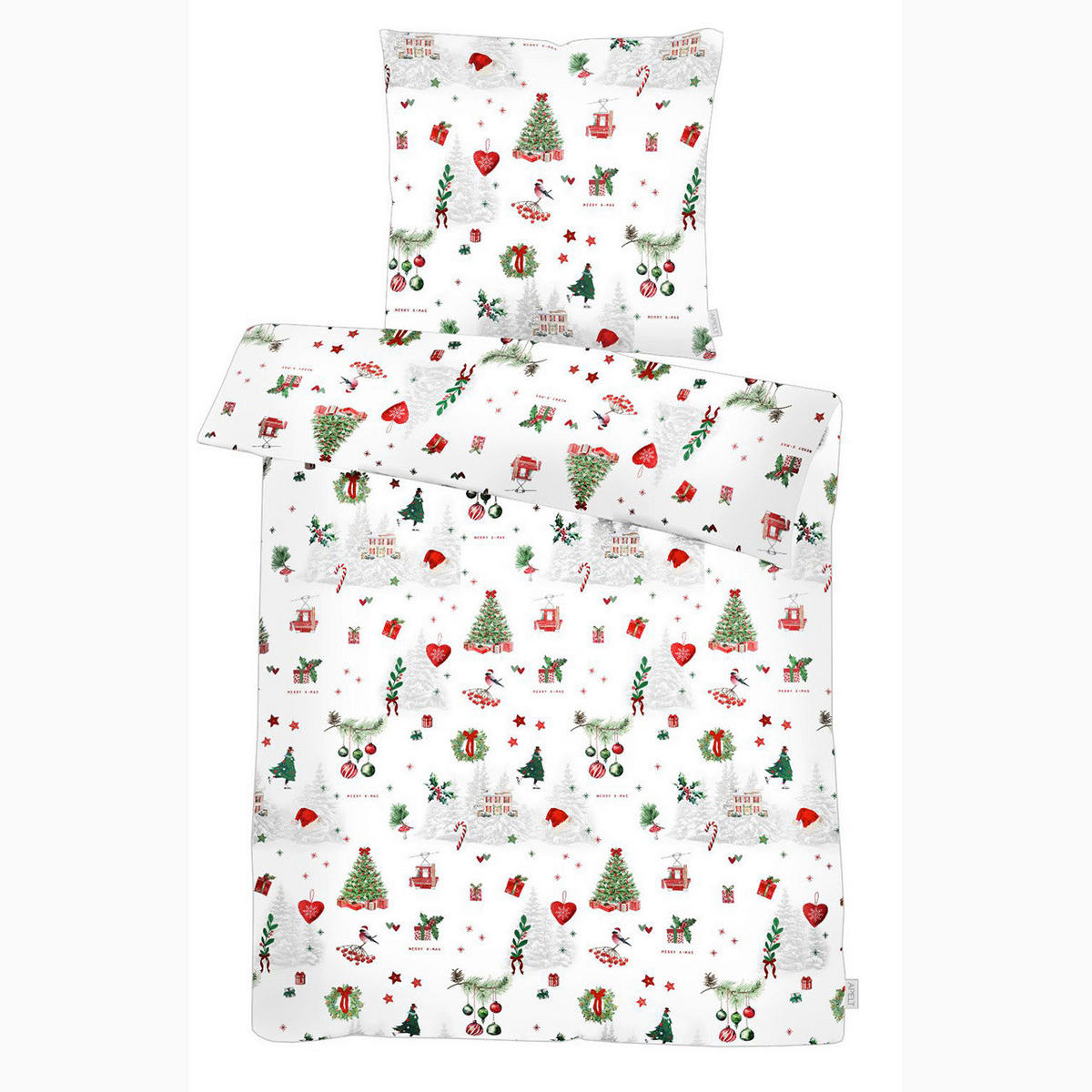 BETTWÄSCHE MAX Flanell 135/200 cm  - Waldgrün/Rot, Design, Textil (135/200cm) - Apelt