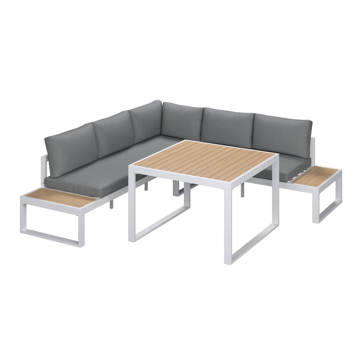 BAŠT. GARNITURA ZA RUČAVANJE 3 dela  - siva/prirodna boja, Moderno, metal/tekstil - Bessagi Garden