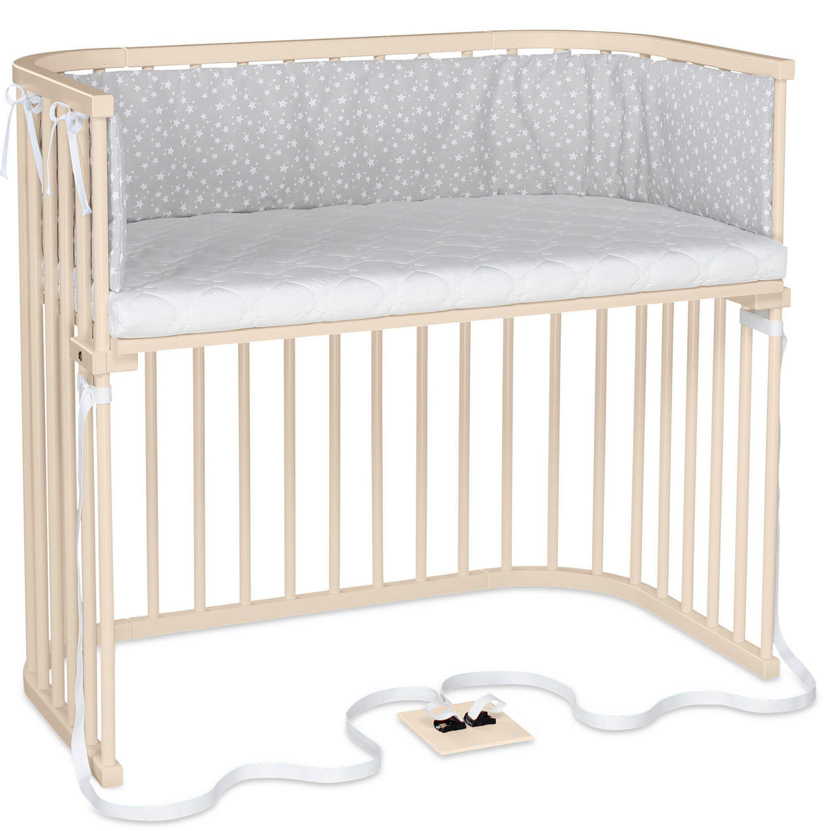 BEISTELLBETT 110/62/96,50 cm  - Beige, Basics, Holz (110/62/96,50cm) - Babybay