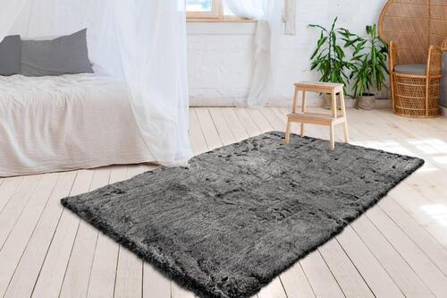KOBEREC S VYSOKÝM VLASEM, 80/150 cm, antracitová - antracitová, Design, textil (80/150cm)
