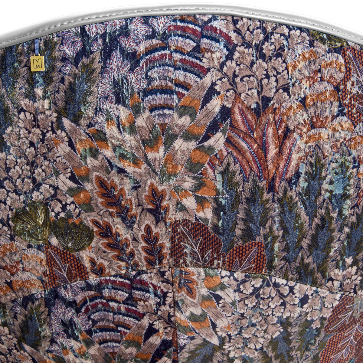 SESSEL in Jacquard Kombination Echtleder/Stoff Weiß  - Weiß/Nickelfarben, Design, Leder/Textil (84/81/79cm) - Koinor