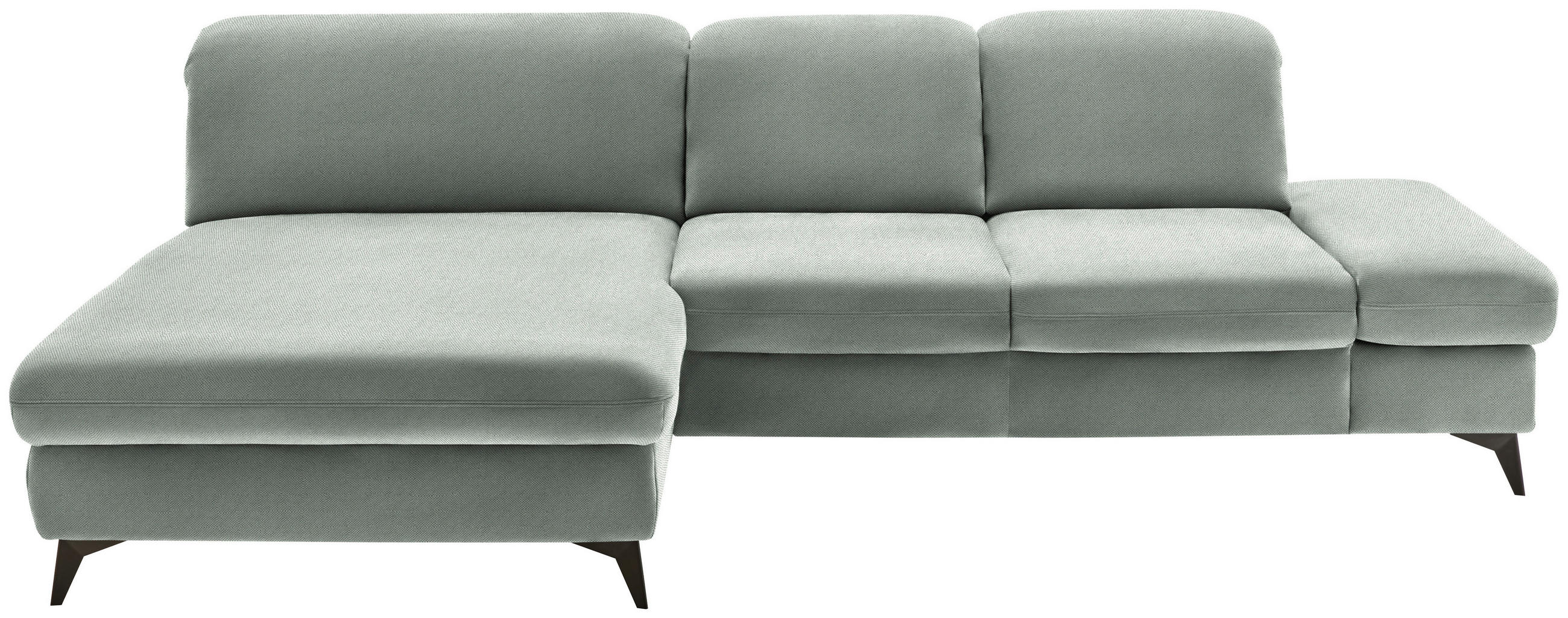 ECKSOFA Chenille Hellgrau  - Hellgrau/Schwarz, Design, Textil/Metall (198/288cm) - Beldomo Style