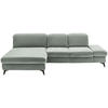 ECKSOFA  in Chenille Hellgrau  198/288 cm  - Hellgrau/Schwarz, Design, Textil/Metall (198/288cm) - Beldomo Style