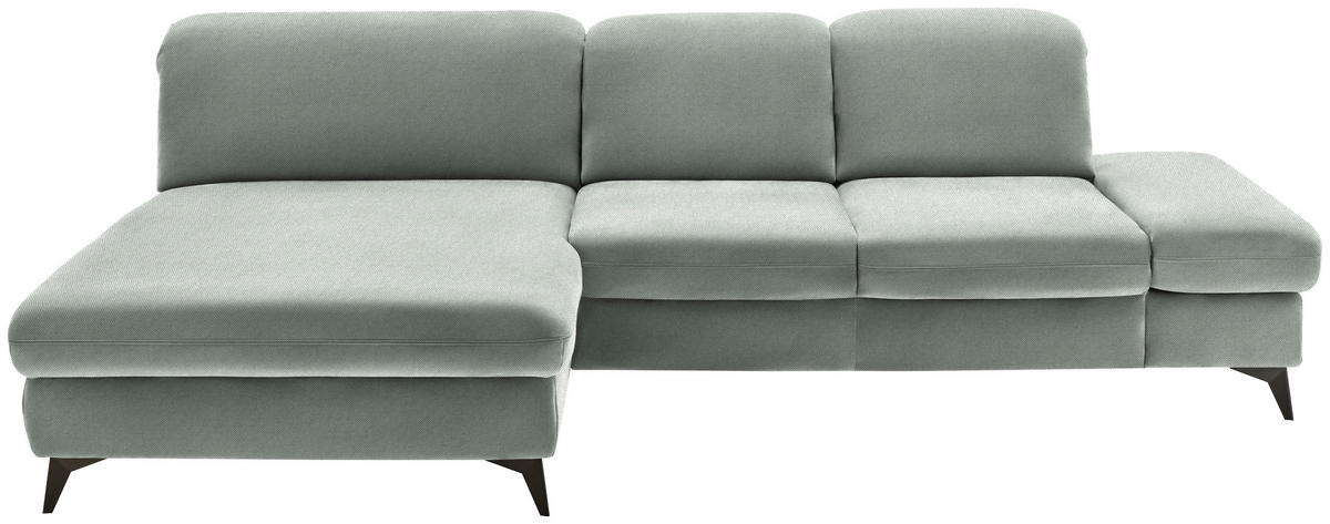 ECKSOFA Chenille Hellgrau  - Hellgrau/Schwarz, Design, Textil/Metall (198/288cm) - Beldomo Style