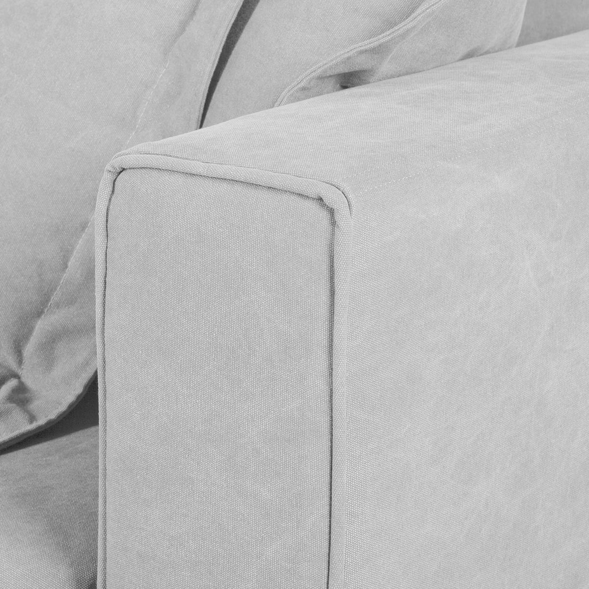 BIGSOFA Webstoff Hellgrau  - Hellgrau/Schwarz, Design, Kunststoff/Textil (338/90/119cm) - P & B