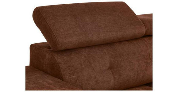 ECKSOFA in Chenille Rostfarben  - Rostfarben/Schwarz, KONVENTIONELL, Textil/Metall (264/178cm) - Hom`in