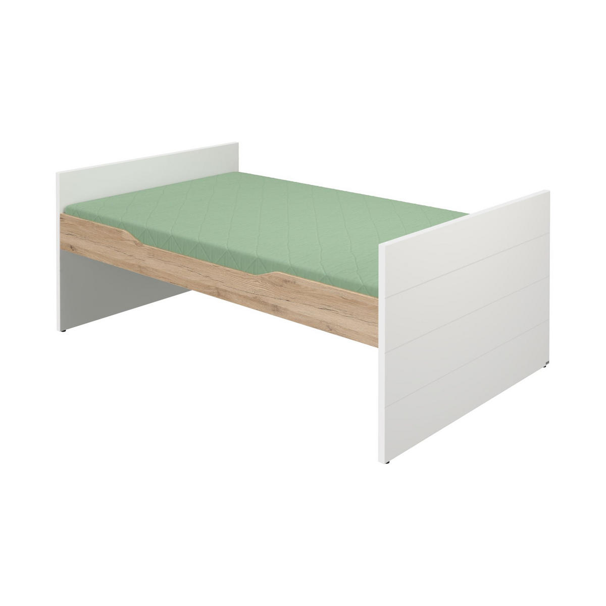 BETT 120/200 cm Weiß, Eichefarben  - Eichefarben/Weiß, Design (120/200cm) - Paidi