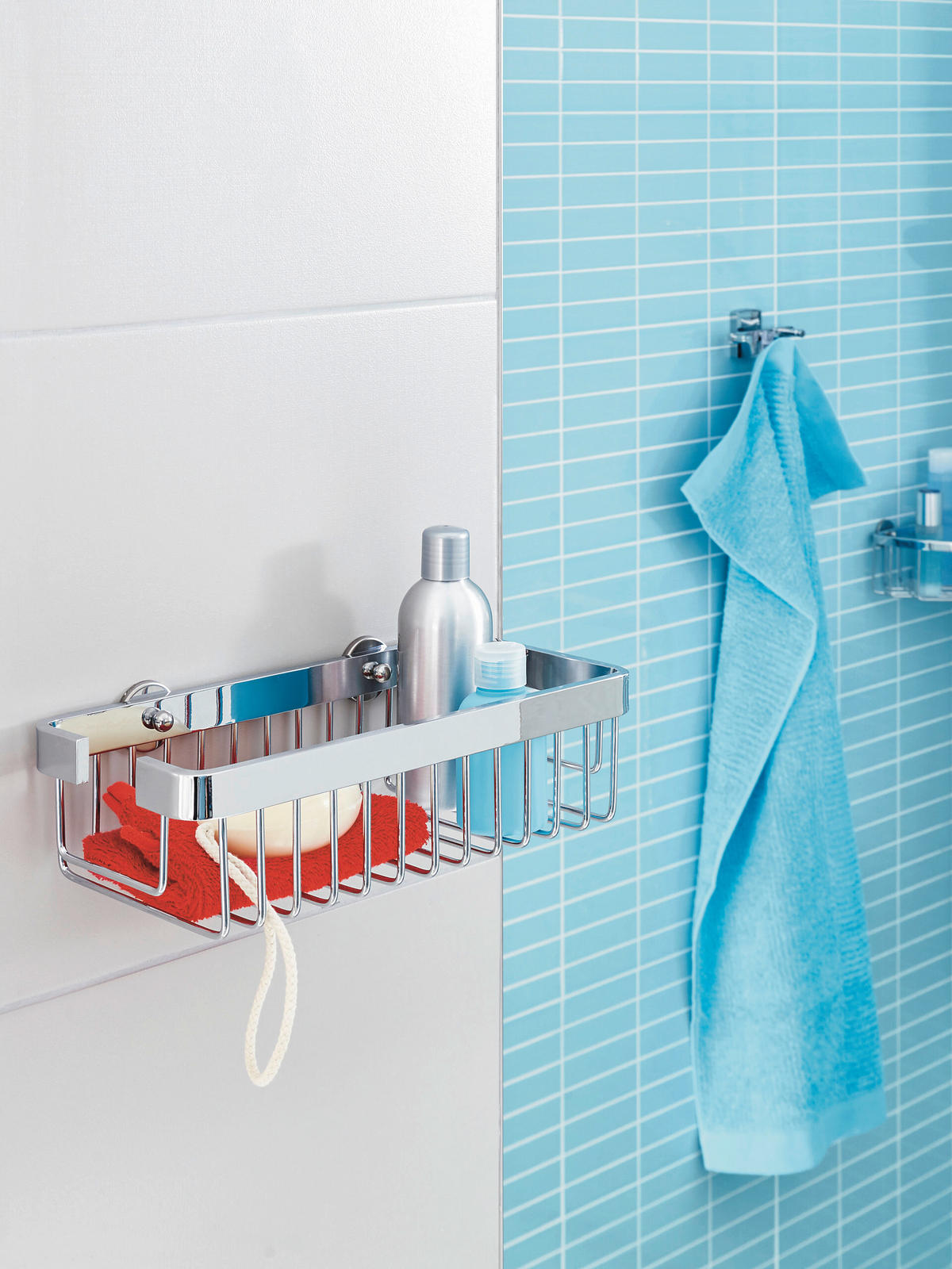 DUSCHABLAGE - Chromfarben, Basics, Metall (30/14,7/8,7cm) - Tesa