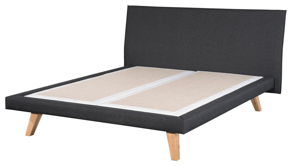ČALOUNĚNÁ POSTEL, 140/200 cm antracitová, platinová, divoký dub - divoký dub/antracitová, Moderní, dřevo/textil (140/200cm) - Livetastic