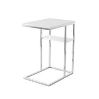 PRÍRUČNÝ STOLÍK, strieborná, biela - biela/strieborná, Design, kov (48/35/62cm)