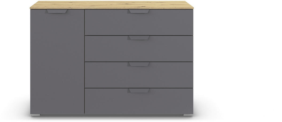 KOMMODE  in 120/81/42 cm  - Dunkelgrau/Eiche Artisan, Design, Holzwerkstoff/Metall (120/81/42cm) - Carryhome