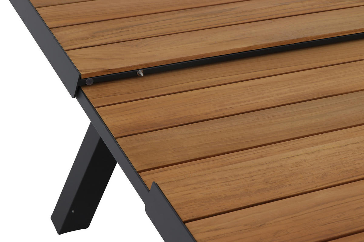 GARTENTISCH 205-265/103/76 cm Holz, Metall rechteckig  - Anthrazit/Teakfarben, Basics, Holz/Metall (205-265/103/76cm) - Siena Garden