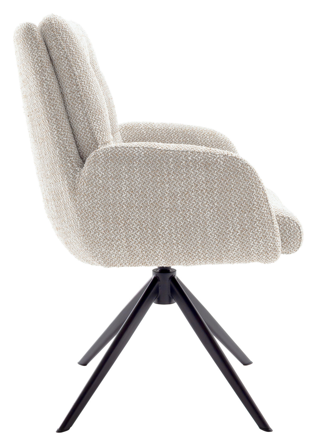 ARMLEHNSTUHL  in Stahl Webstoff  - Creme/Schwarz, Design, Textil/Metall (66/95/74cm) - Novel