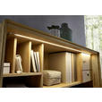 SEKRETÄR Weiß, Eichefarben 122/124/47 cm - Edelstahlfarben/Eichefarben, Natur, Leder/Glas (122/124/47cm) - Valnatura