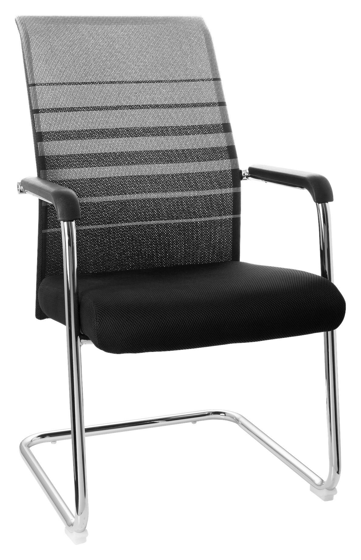 BESUCHERSTUHL Grau, Schwarz  - Chromfarben/Schwarz, MODERN, Kunststoff/Textil (57/104/55cm) - MID.YOU