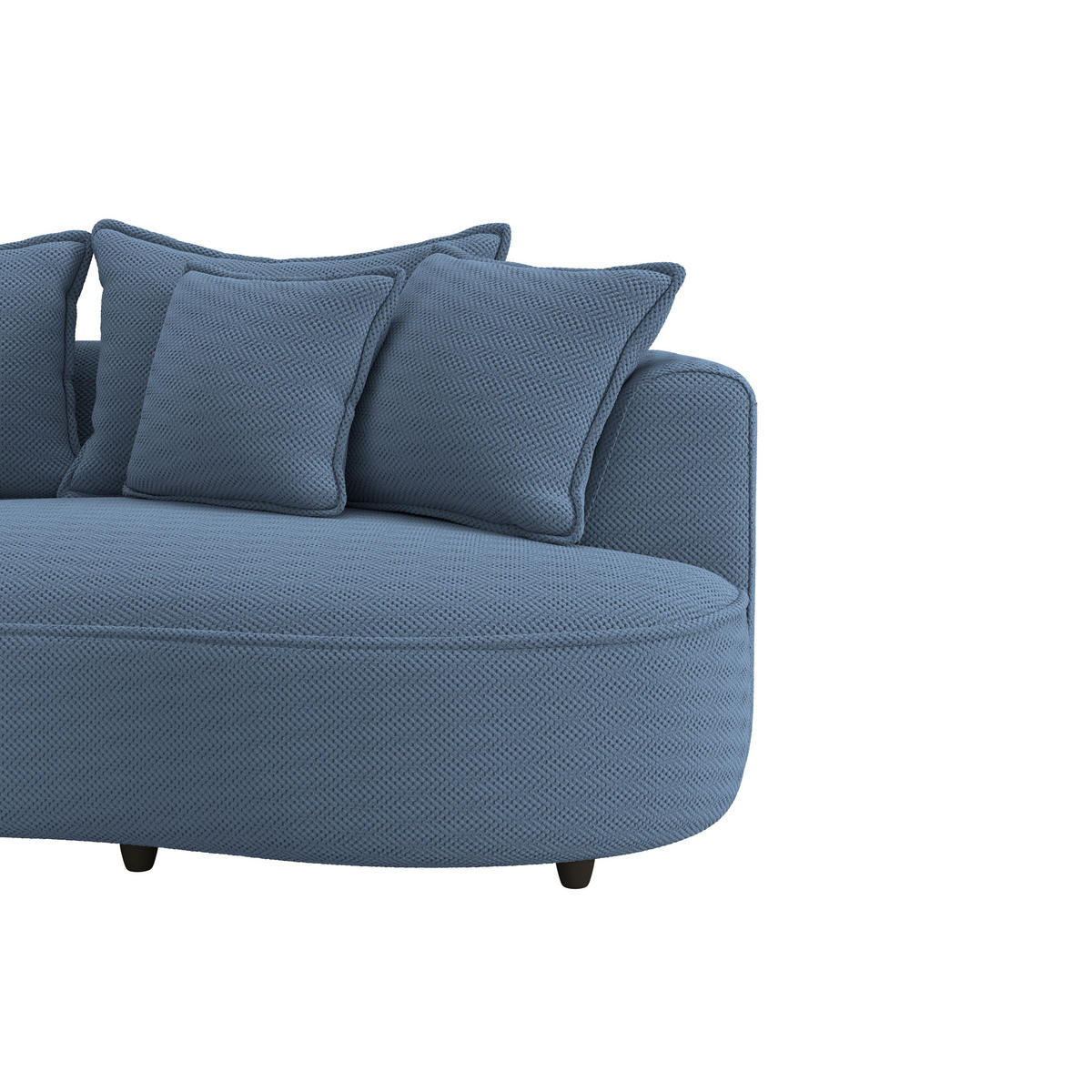ECKSOFA LEVI Dunkelblau Velours, Struktur  - Schwarz/Dunkelblau, MODERN, Kunststoff/Textil (168/287cm) - Livetastic