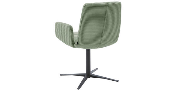 ARMLEHNSTUHL in Cord - Schwarz/Graugrün, Design, Textil/Metall (61/88/66cm) - Dieter Knoll