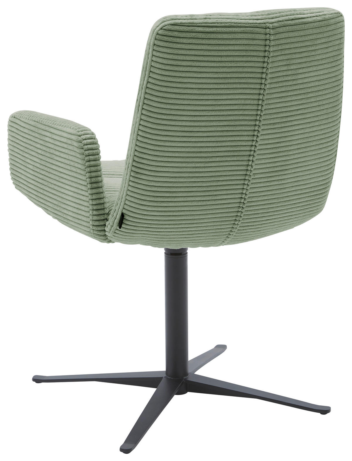 ARMLEHNSTUHL  in Cord  - Schwarz/Graugrün, Design, Textil/Metall (61/88/66cm) - Dieter Knoll