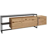 LOWBOARD Novara  in 246/78/50 cm  - Eichefarben/Schwarz, Natur, Glas/Holz (246/78/50cm) - Valnatura