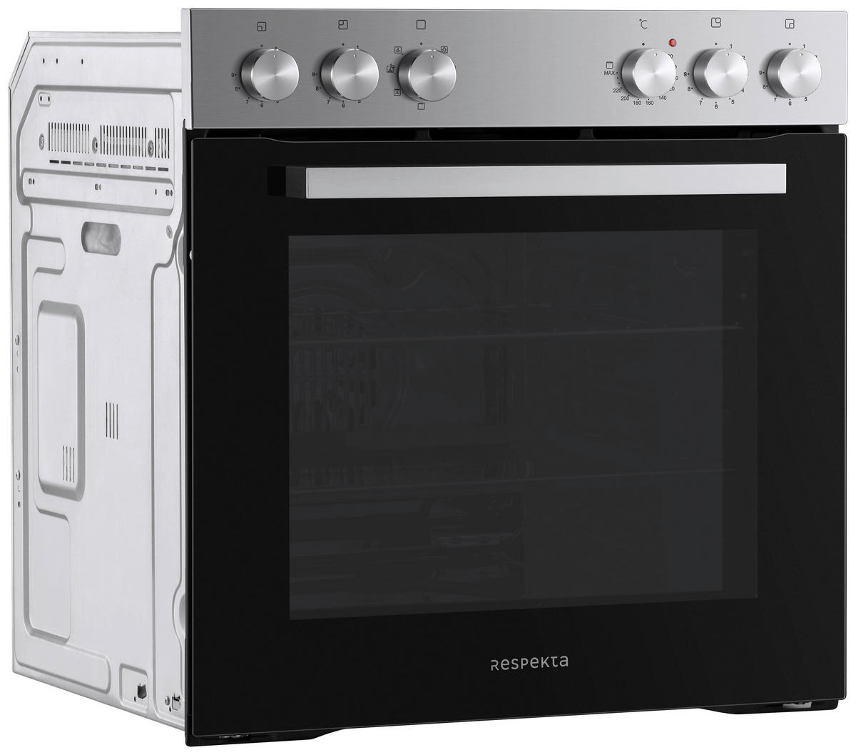 HERDSET HS2001-26  - Edelstahlfarben/Schwarz, Trend, Glas/Metall (59,4/59,5/52,1cm) - Respekta