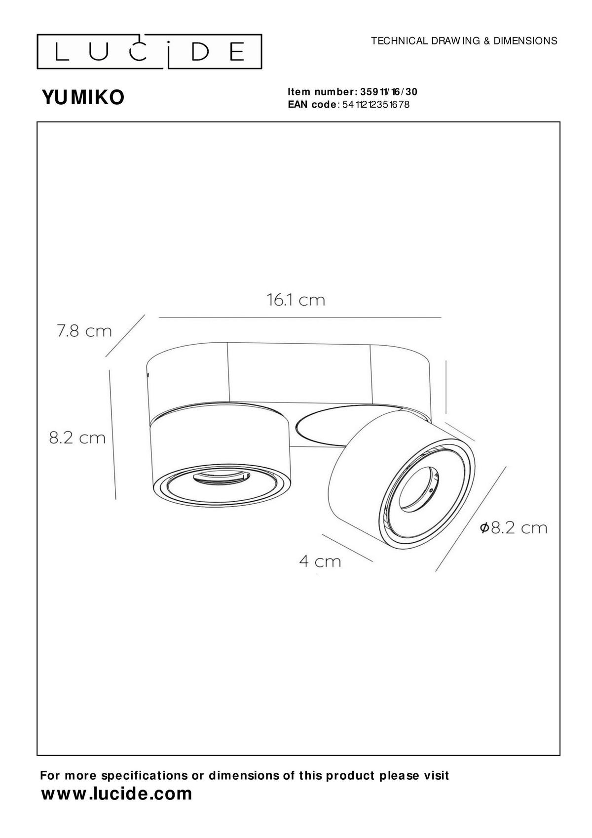 LED-STRAHLER - Schwarz, Konventionell (16.1/7.8/8.2cm) - Lucide