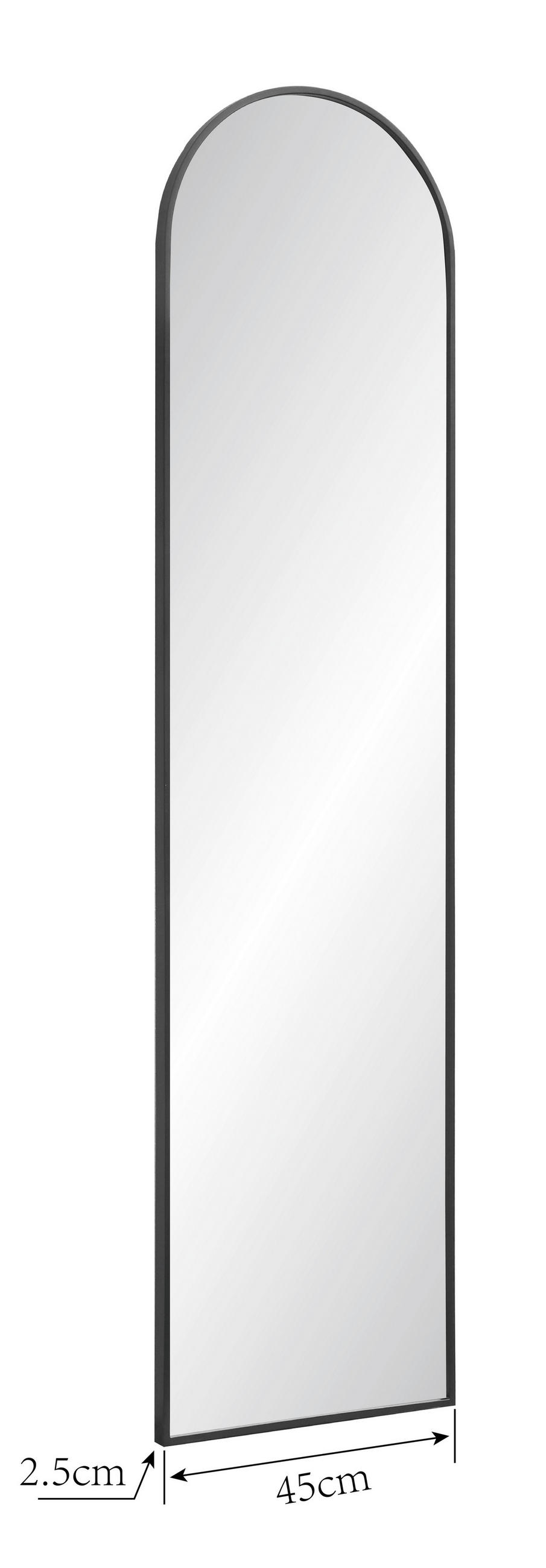 WANDSPIEGEL 45/175/2,5 cm    in  - Schwarz, Trend, Glas/Holzwerkstoff (45/175/2,5cm) - Xora