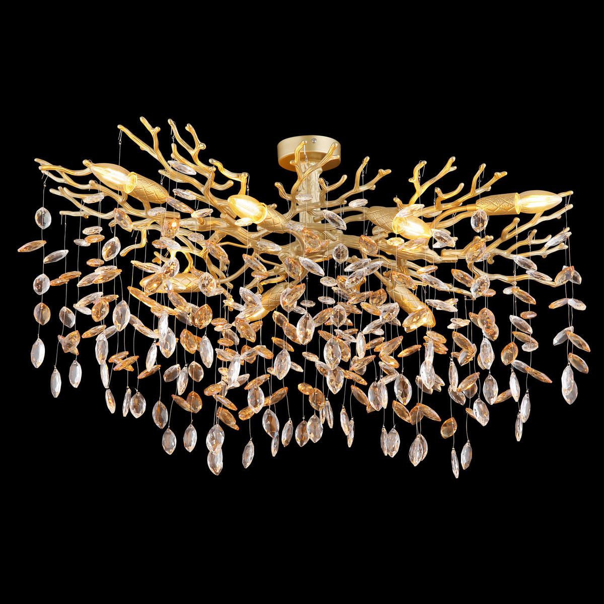 Plafonieră    85/50/50 cm  - străveziu/auriu, Basics, sticlă/metal (85/50/50cm)