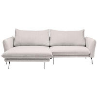 ECKSOFA Rosa Bouclé  - Schwarz/Rosa, Design, Textil/Metall (182/277cm) - Stylife