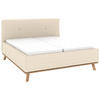 POLSTERBETT Matratze, Lattenrost, Bettkasten 180/200 cm  in Creme  - Eichefarben/Creme, Design, Holz/Textil (180/200cm) - Musterring