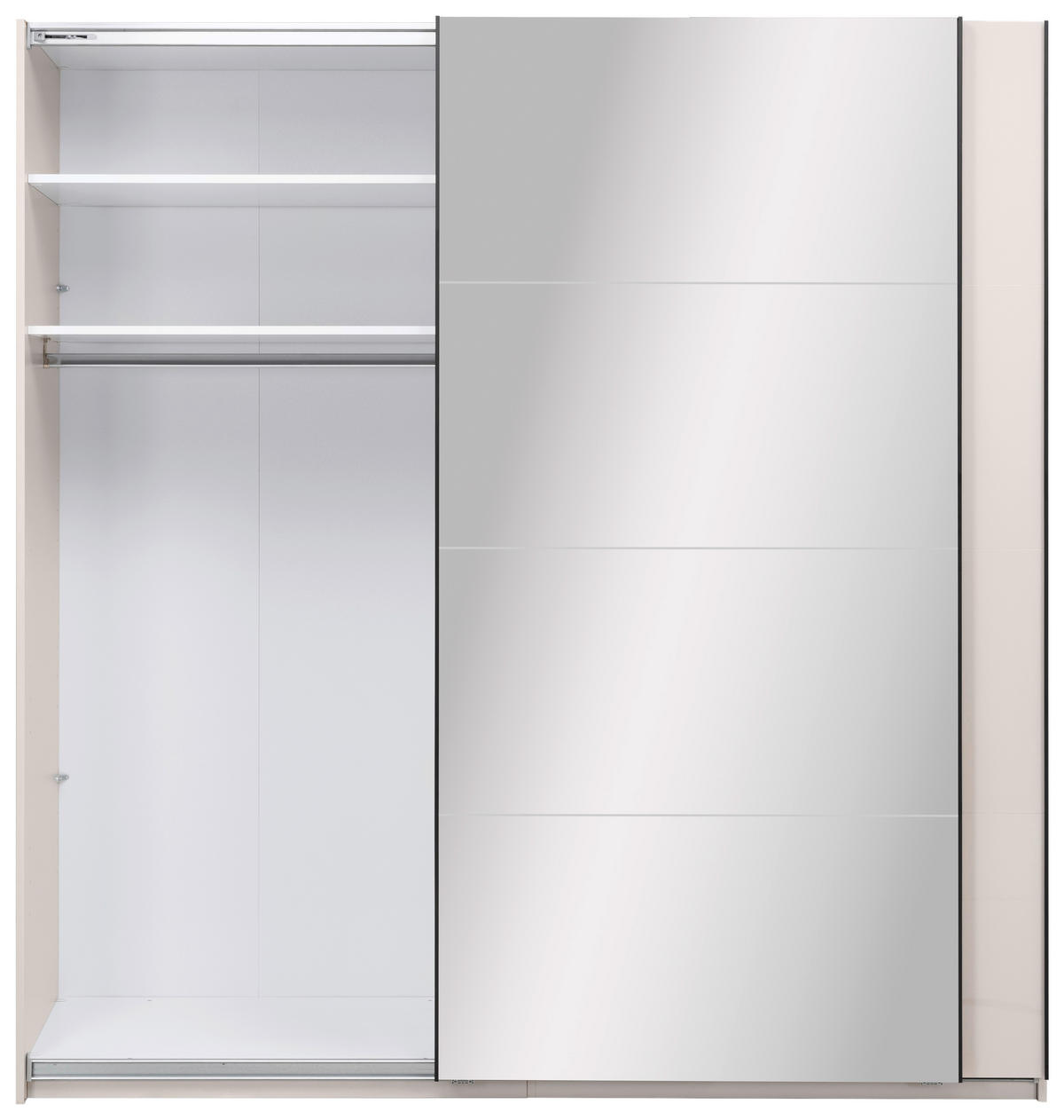 SCHIEBETÜRENSCHRANK 200/210/62 cm 2-türig Kaschmir  - Kaschmir/Schwarz, MODERN, Holzwerkstoff/Metall (200/210/62cm) - MID.YOU