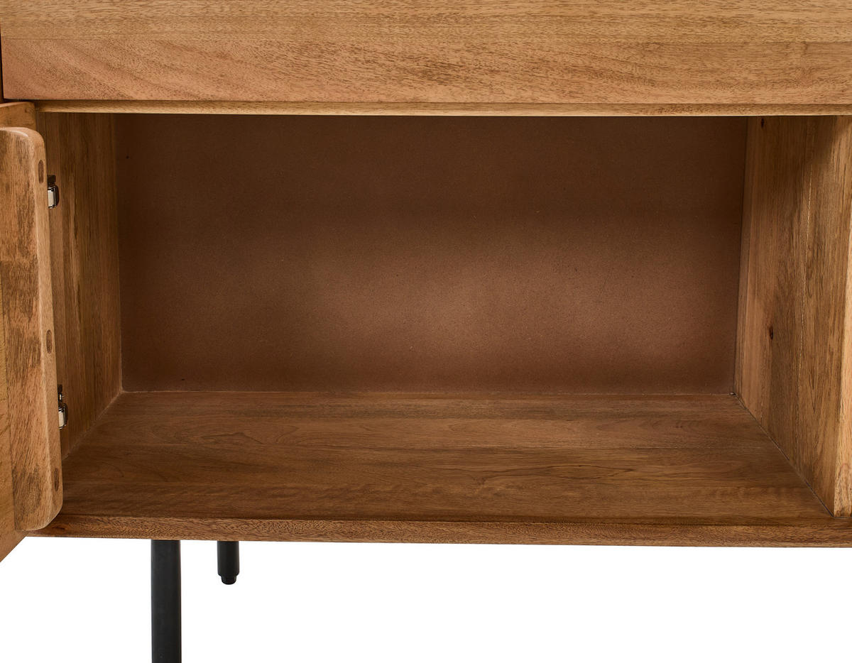 SIDEBOARD  in 140/70/40 cm  - Schwarz/Naturfarben, LIFESTYLE, Holz/Metall (140/70/40cm) - Livetastic