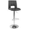 BARHOCKER Lederlook Schwarz Stahl  - Chromfarben/Schwarz, Design, Textil/Metall (41,5/94-115/52cm) - Carryhome