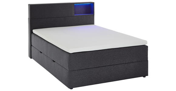 BOXSPRINGBETT 120/200 cm in Anthrazit - Anthrazit/Schwarz, Design, Holz/Textil (120/200cm) - Xora