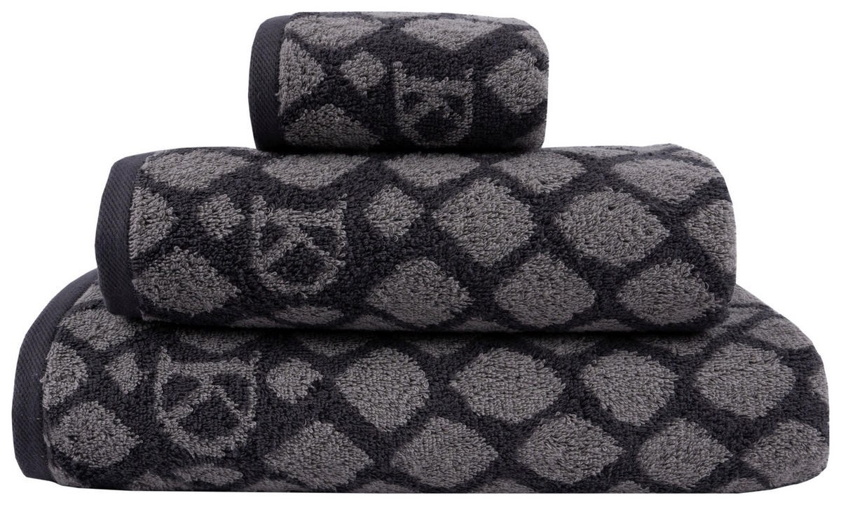 GÄSTETUCH Snako Grau, Dunkelgrau 2-teilig 30/50 cm  - Dunkelgrau/Grau, Design, Textil (30/50cm) - Dieter Knoll