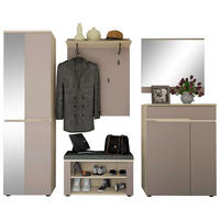 GARDEROBE 5-teilig  in 245/192/38 cm  - Taupe/Eichefarben, Design, Glas/Holzwerkstoff (245/192/38cm) - Voleo
