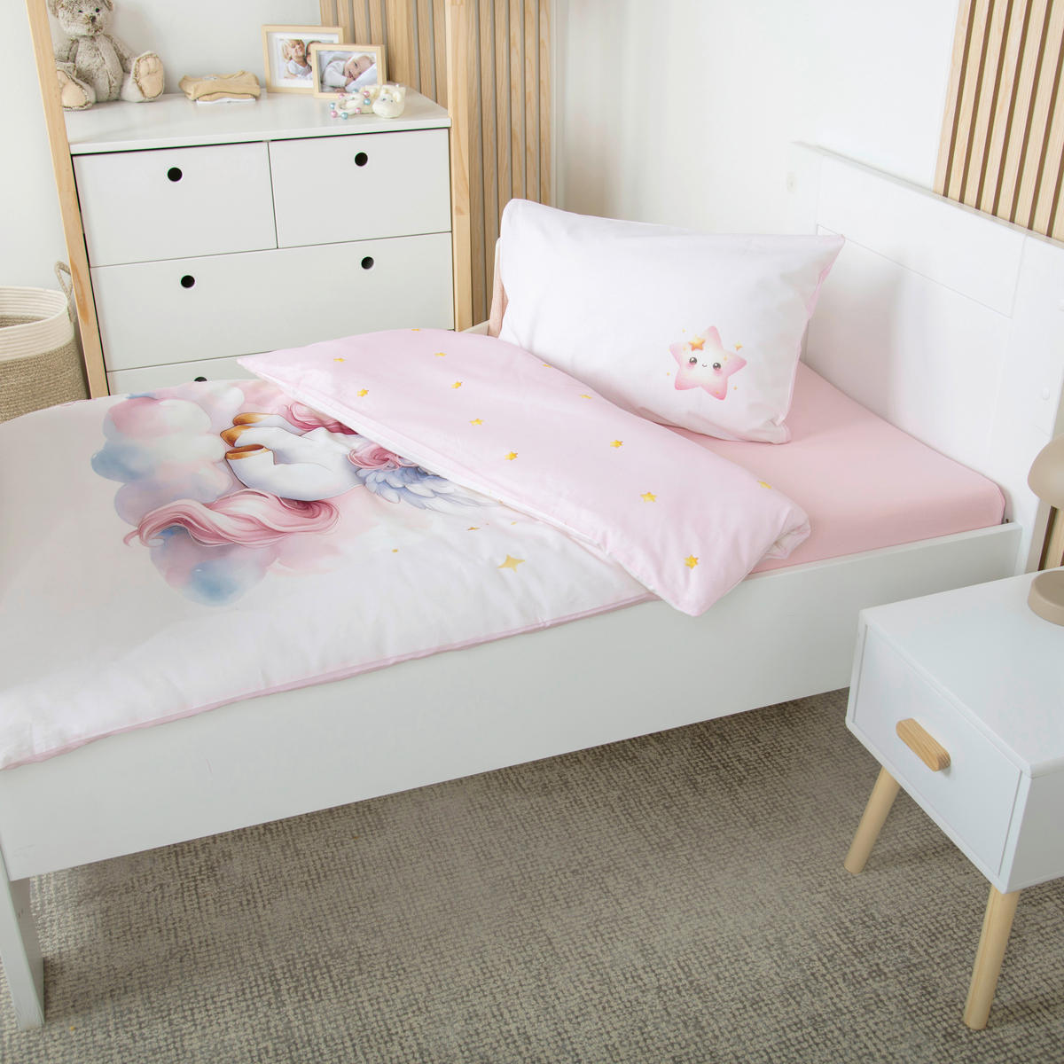 BABYBETTWÄSCHE Einhornzauber Renforcé 100/135 cm  - Pink, Basics, Textil (100/135cm) - baby best