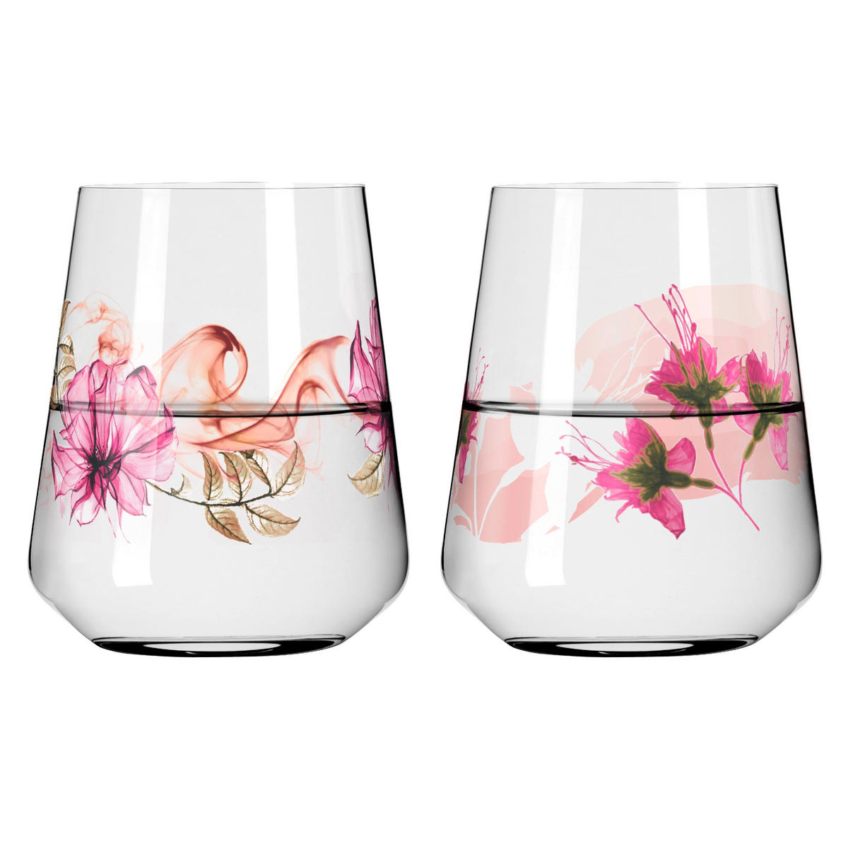 WASSERGLAS 510 ml 2-teilig  - Beere/Rosa, LIFESTYLE, Glas (9,3/9,3/11cm) - Ritzenhoff