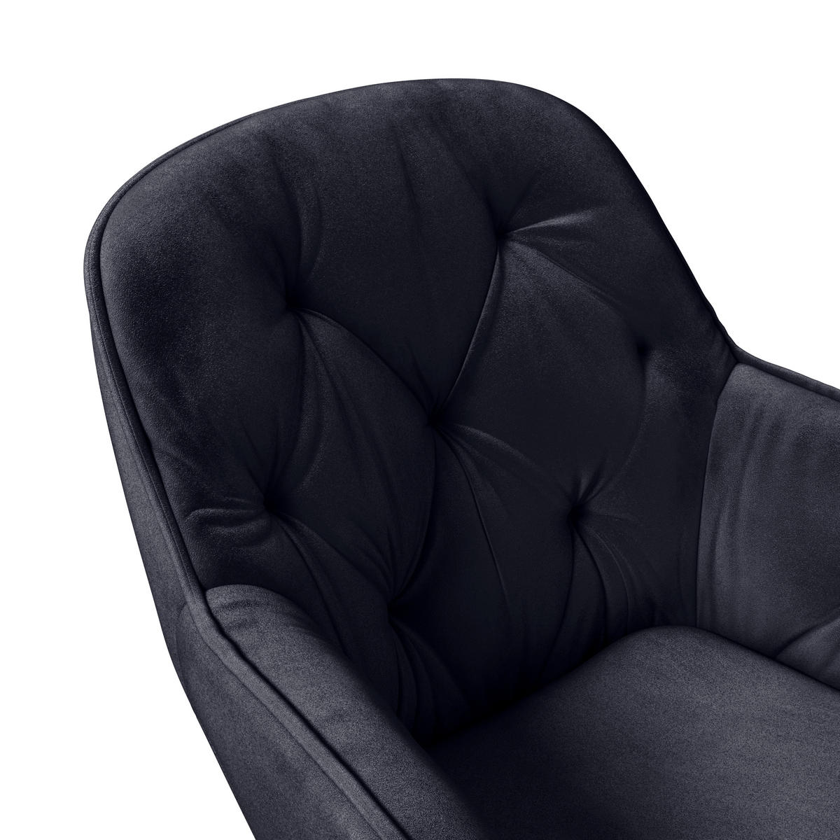 STOL MED ARMSTÖD järn sammet  - svart, Klassisk, metall/textil (62/85/62cm) - Hom`in