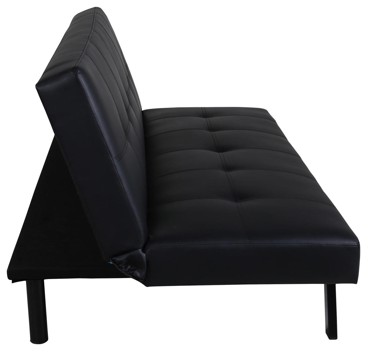 SCHLAFSOFA in Lederlook Schwarz  - Schwarz, Design, Textil/Metall (180/80/55cm) - Livetastic