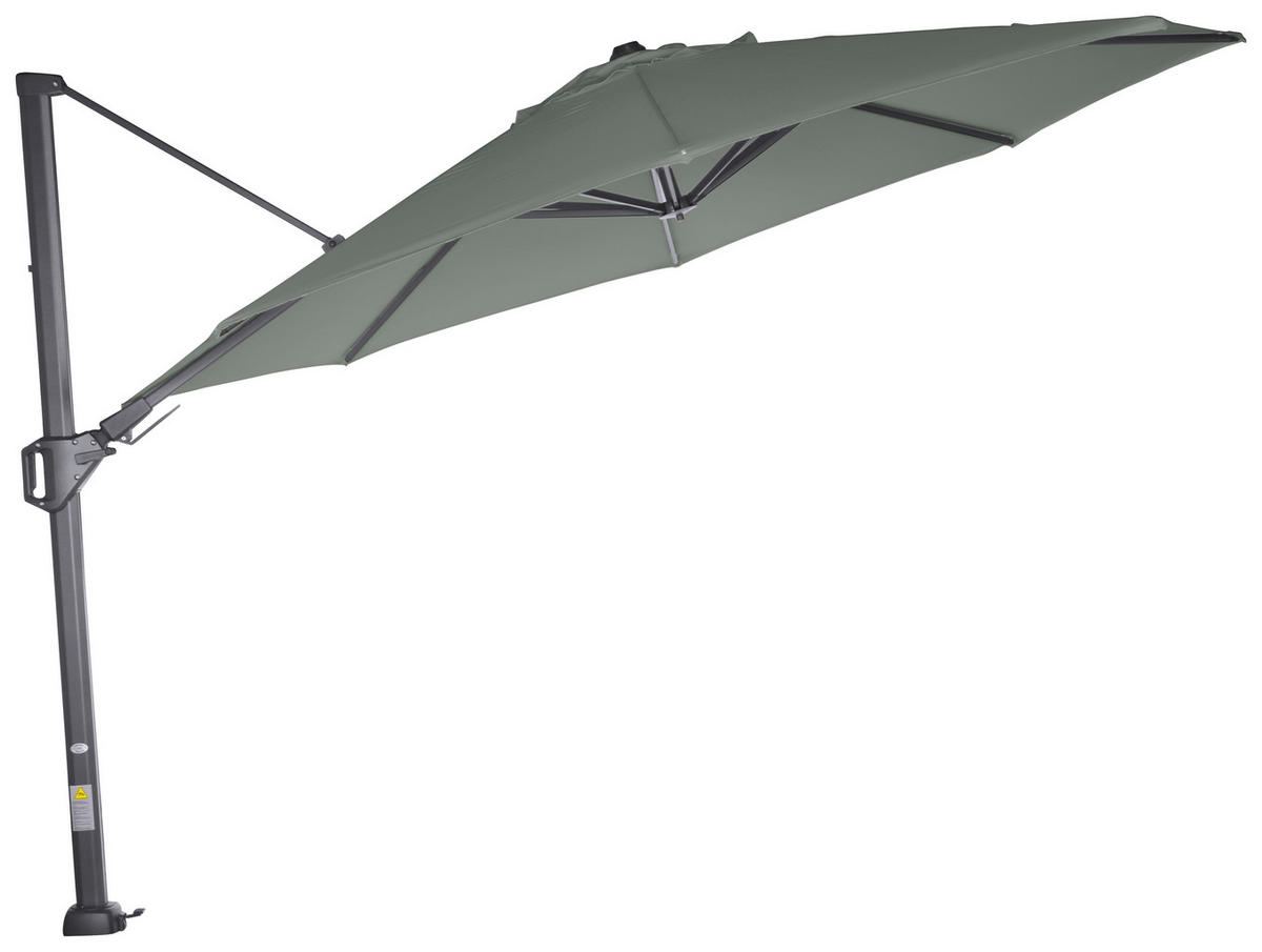 AMPELSCHIRM 350 cm  - Anthrazit/Olivgrün, KONVENTIONELL, Textil/Metall (350/350cm) - Siena Garden