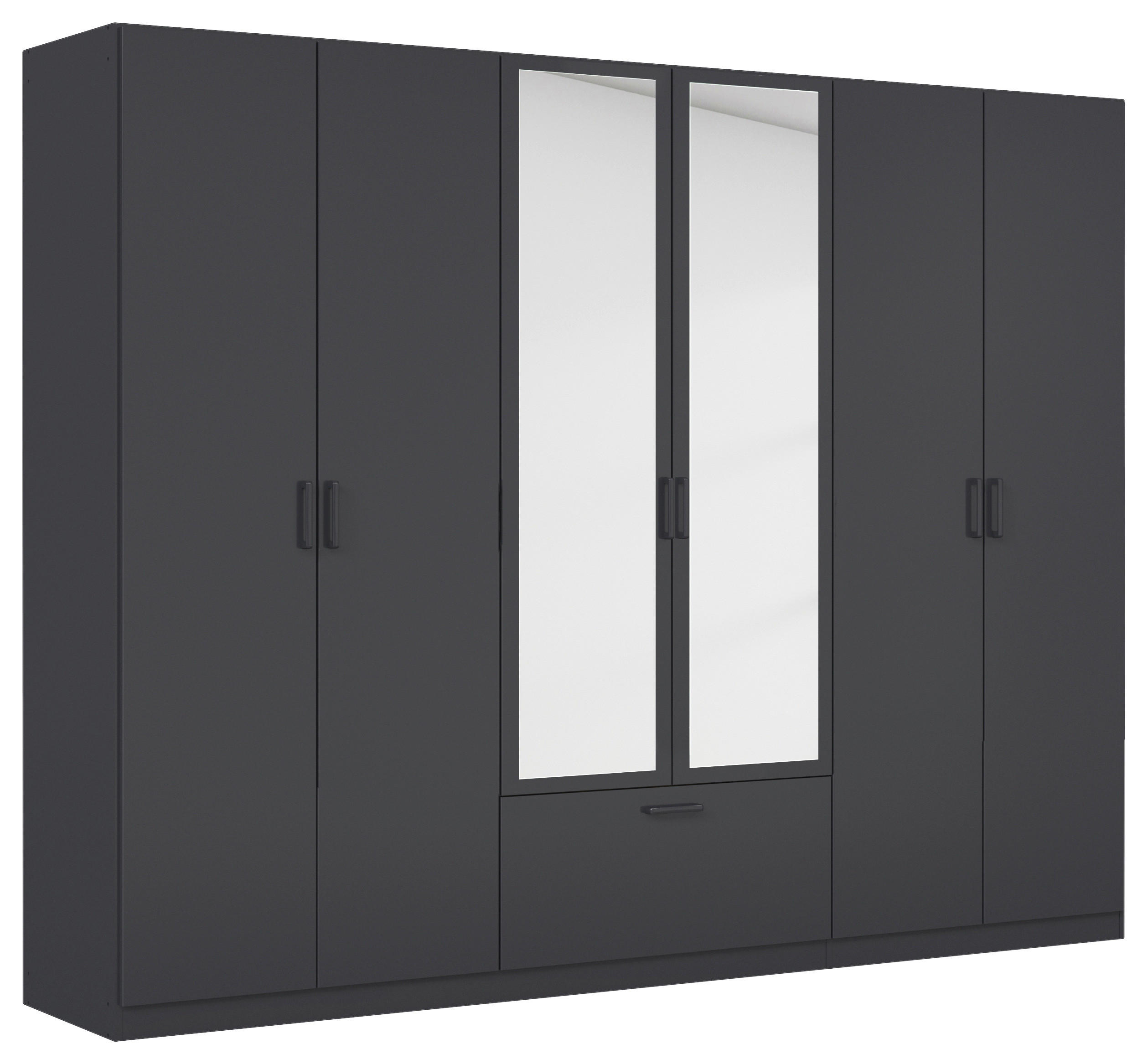 KLEIDERSCHRANK 271/210/54 cm 6-türig Grau  - Grau, Basics, Holzwerkstoff/Metall (271/210/54cm) - Boxxx